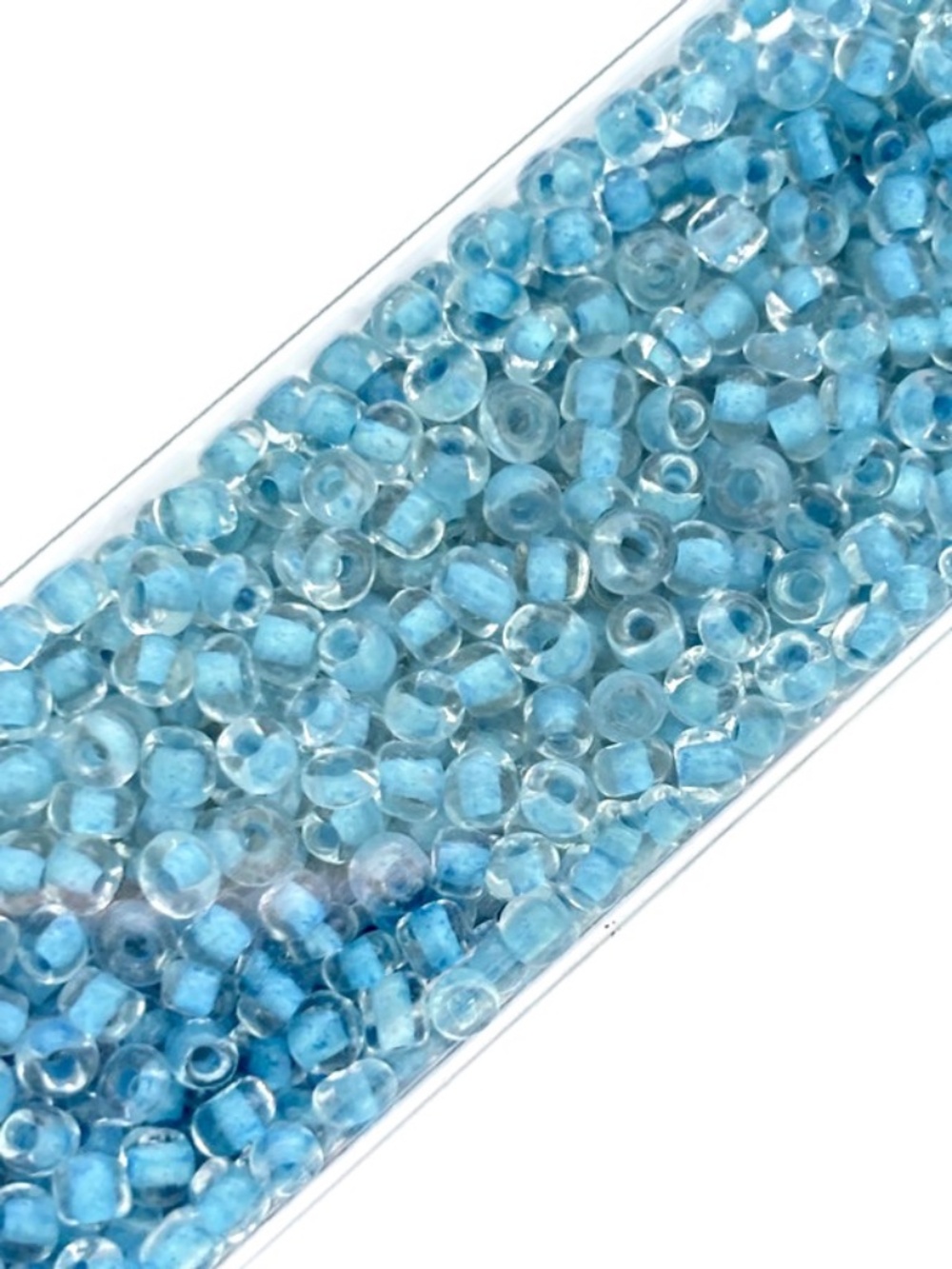 As Low As $2 Tubed 3mm Aqua Blue Colour Lined Seed Beads 8/0 35g
